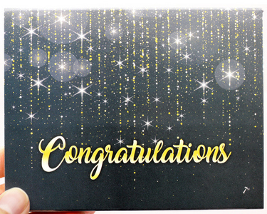SilverTowne Natural Kraft Paper Gift Box with Congratulations! Gold Glitter Box Sleeve